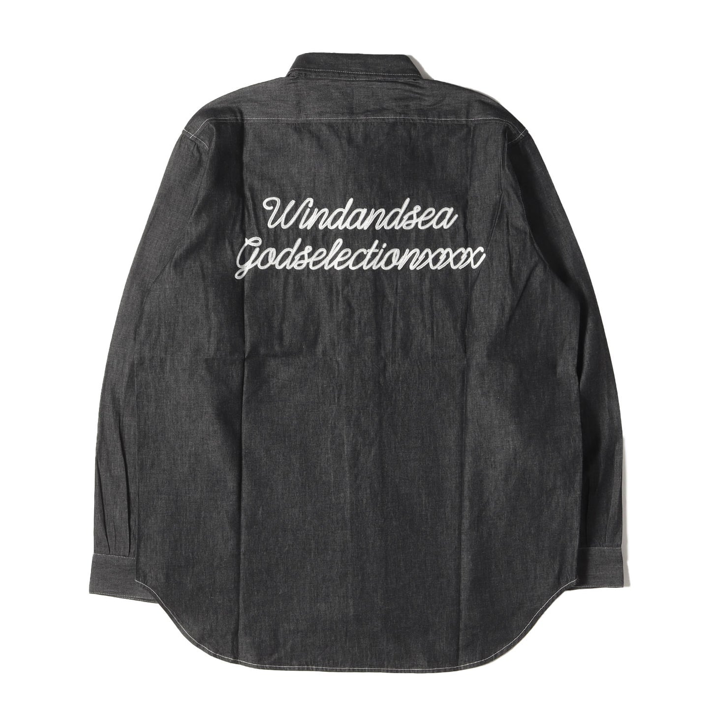 22AW ×GOD SELECTION XXX ワッペン付き シャンブレー ワークシャツ(Chambray Shirt)