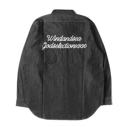 22AW ×GOD SELECTION XXX ワッペン付き シャンブレー ワークシャツ(Chambray Shirt)