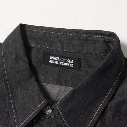 22AW ×GOD SELECTION XXX ワッペン付き シャンブレー ワークシャツ(Chambray Shirt)
