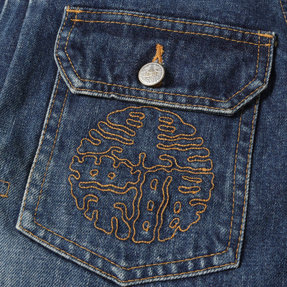 22SS 家紋ロゴ ヴィンテージ加工 2ndタイプ デニムジャケット(KAMON DENIM JACKET)