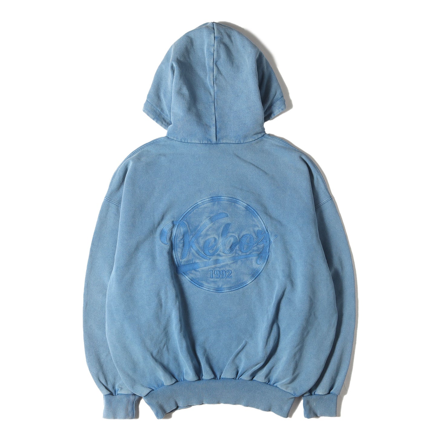 フェード加工 ロゴ刺繍 オーバーサイズ スウェット パーカー