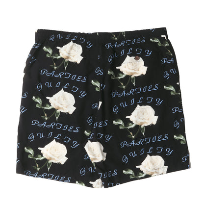 21SS ローズ柄 レーヨン ショート パンツ / アロハショーツ(HAWAIIAN SHORTS)