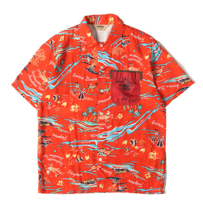 U.S. NAVY SEALS柄 レーヨン アロハシャツ
