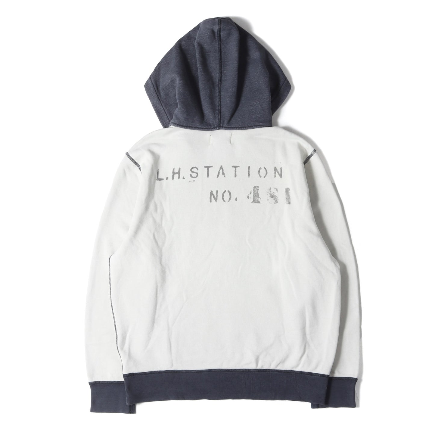 RRL (ダブルアールエル) 後付けフード 2トーン ステンシルプリント 前V  