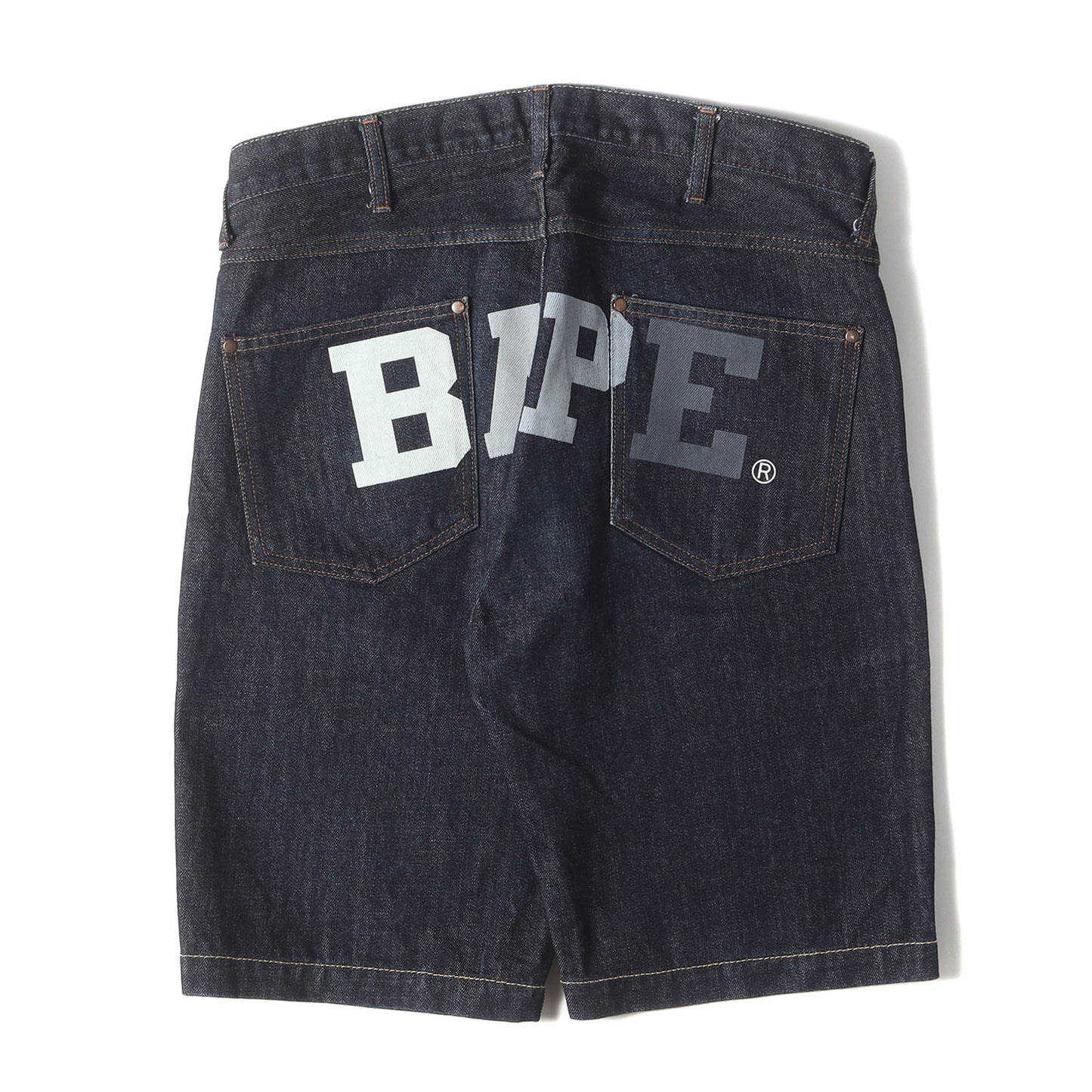 BAPEロゴ リジッド デニム ショーツ
