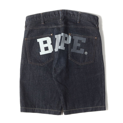 BAPEロゴ リジッド デニム ショーツ