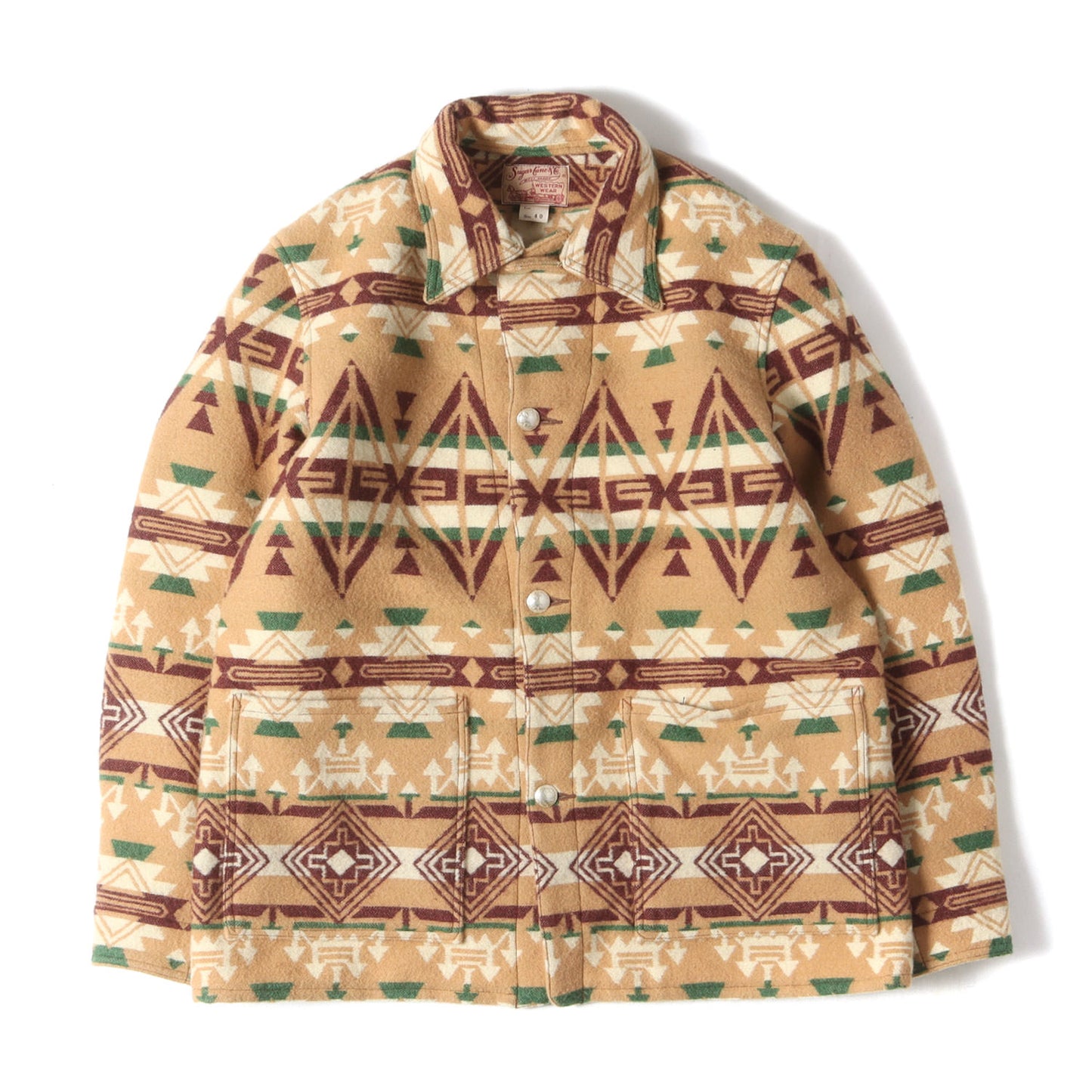 現行モデル ネイティブ柄 ウールブランケット コンチョボタン ジャケット(NATIVE AMERICAN WOOL BLANKET JACKET)