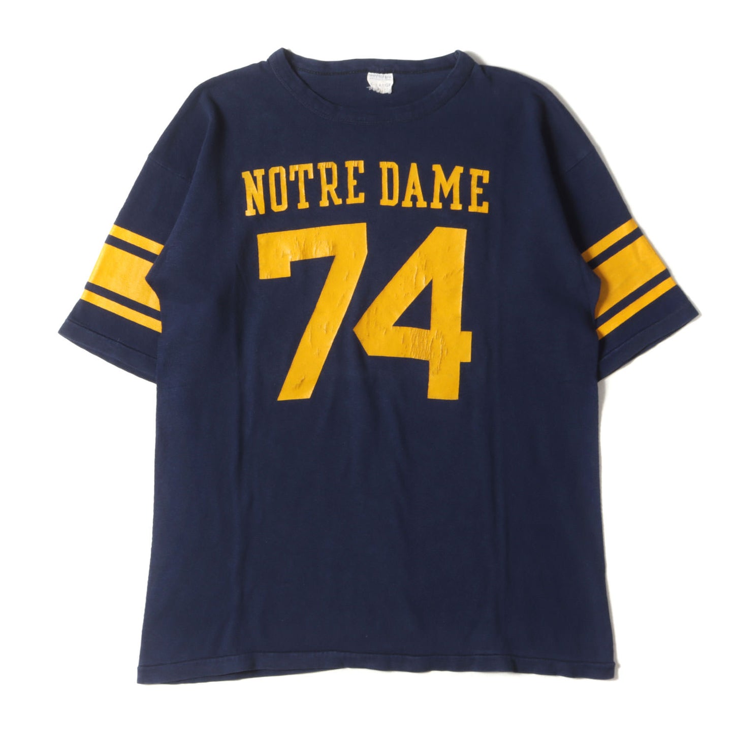 [希少 ビッグサイズ] 60s プロダクツタグ カレッジ フットボール Tシャツ(ノートルダム大学)