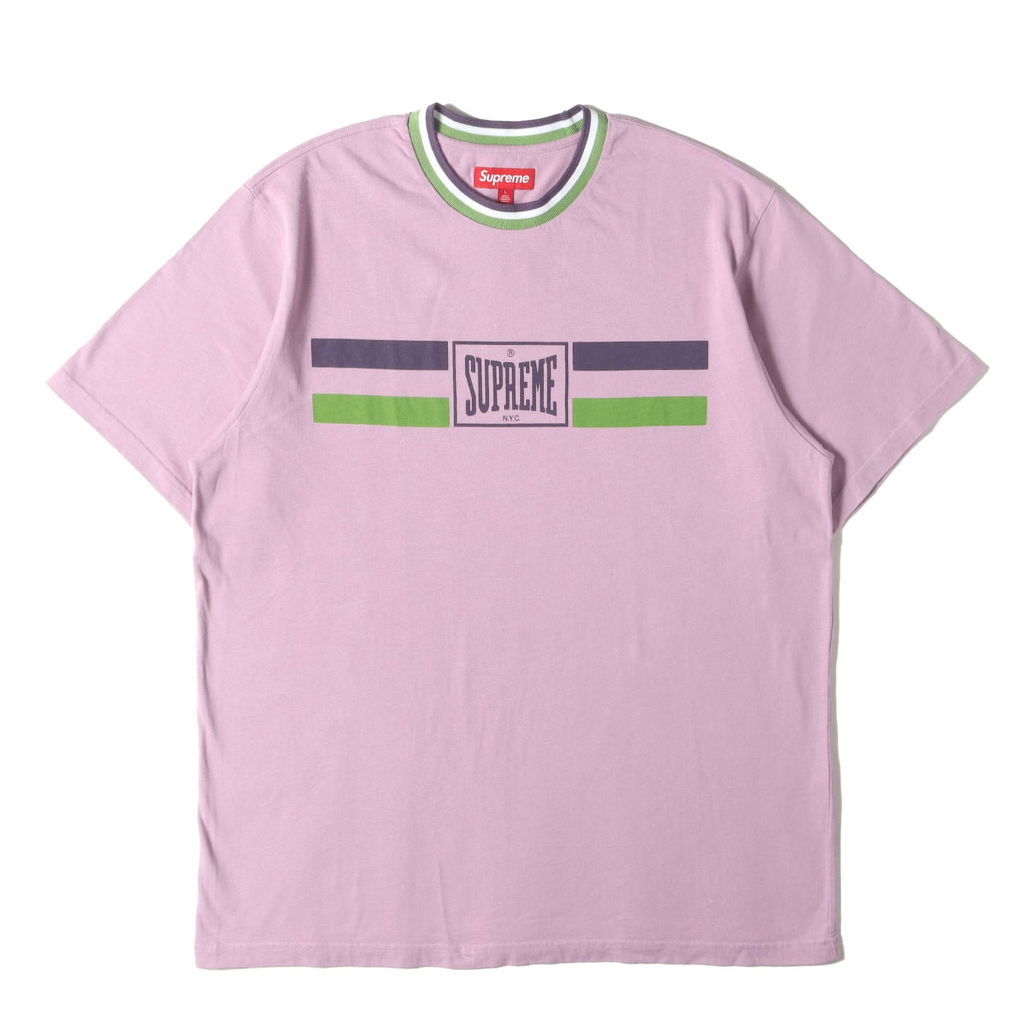 24SS エバーラストロゴ クルーネック Tシャツ(Warm Up Stripe S/S Top)