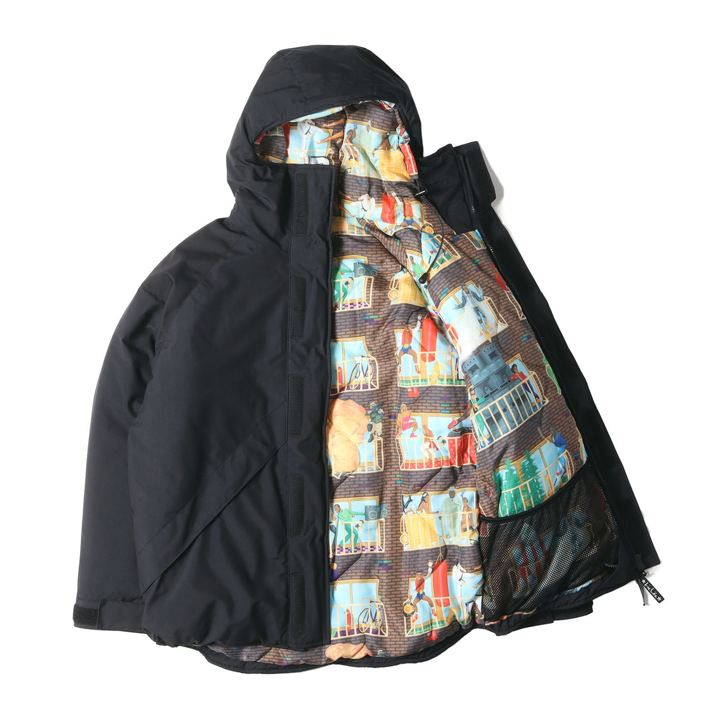 00s ×FOUNDATION 裏地総柄グラフィック 中綿 フード ジャケット