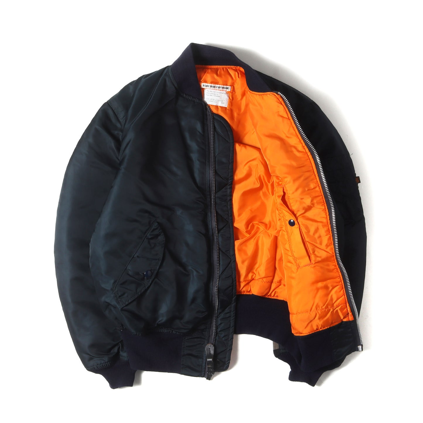 00s ×ELECTRIC COTTAGE ×F.C.Real Bristol ×ALPHA 袖ニット カスタム MA-1 フライトジャケット(2000年モデル)