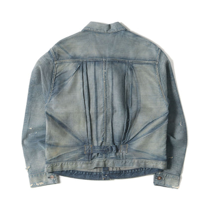 1880年復刻 ヴィンテージ加工 トリプルプリーツ デニムジャケット / ブラウス(1880's Triple Pleat Blouse / USA製)