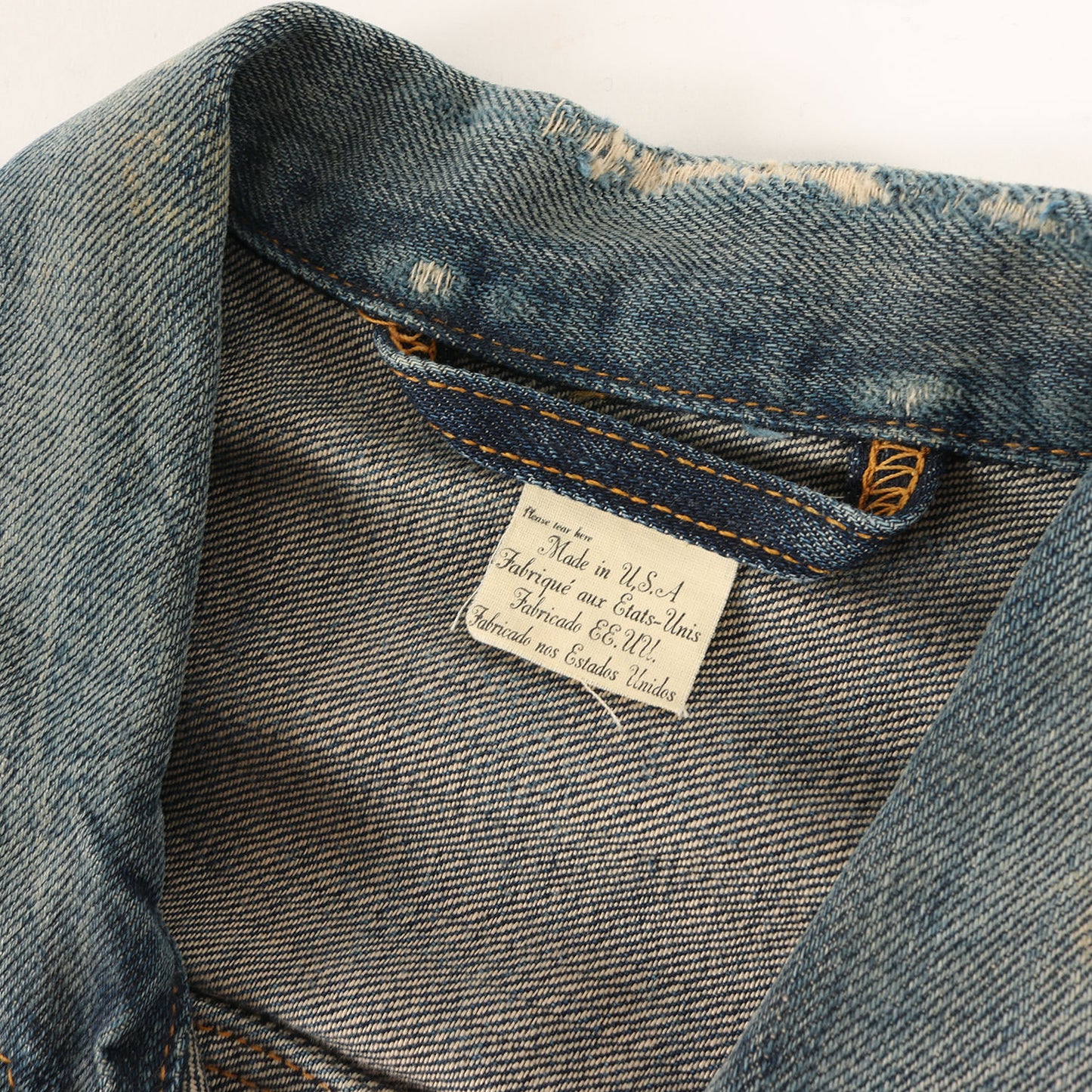 1880年復刻 ヴィンテージ加工 トリプルプリーツ デニムジャケット / ブラウス(1880's Triple Pleat Blouse / USA製)