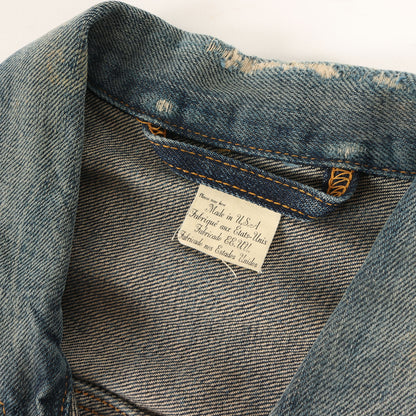 1880年復刻 ヴィンテージ加工 トリプルプリーツ デニムジャケット / ブラウス(1880's Triple Pleat Blouse / USA製)