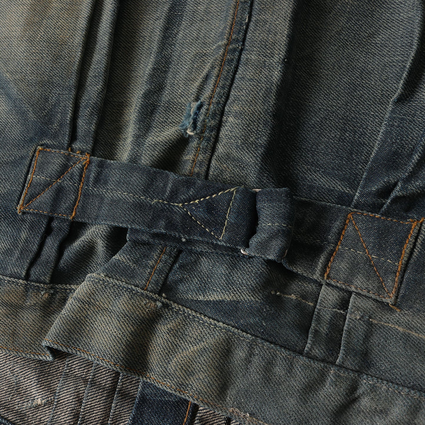 1880年復刻 ヴィンテージ加工 トリプルプリーツ デニムジャケット / ブラウス(1880's Triple Pleat Blouse / USA製)