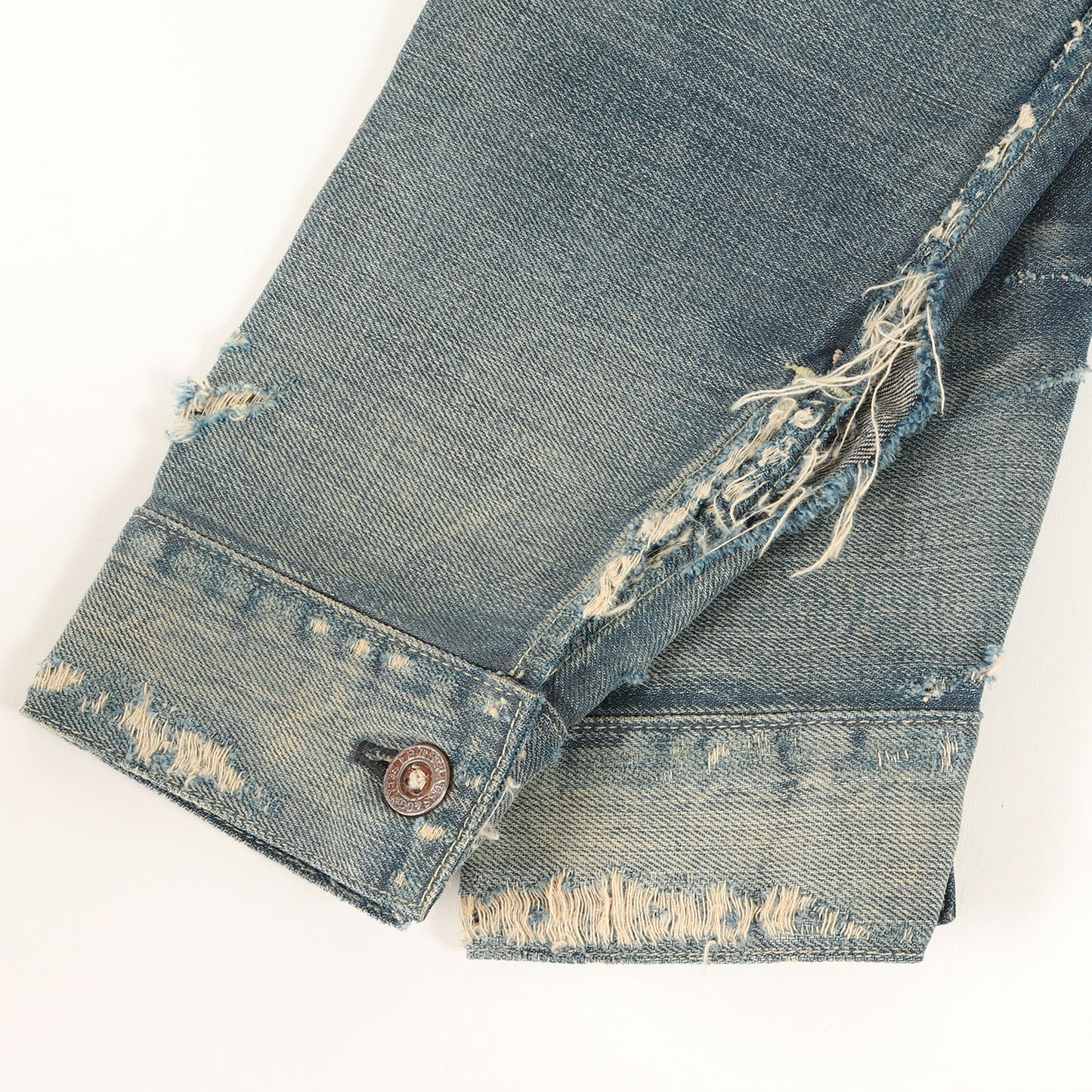 1880年復刻 ヴィンテージ加工 トリプルプリーツ デニムジャケット / ブラウス(1880's Triple Pleat Blouse / USA製)