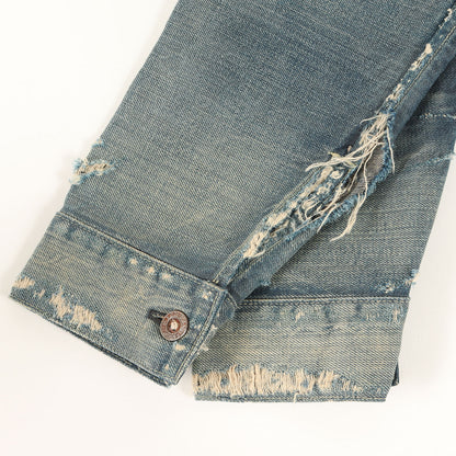 1880年復刻 ヴィンテージ加工 トリプルプリーツ デニムジャケット / ブラウス(1880's Triple Pleat Blouse / USA製)