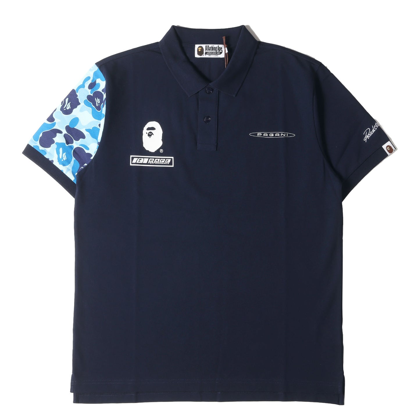 22AW ×PAGANI 袖ABCカモ ストレッチ鹿の子 ポロシャツ(POLO)