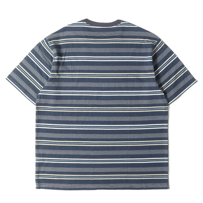 23SS ブランドロゴ刺繍 ボーダー Tシャツ(Dash Stripe S/S Top)
