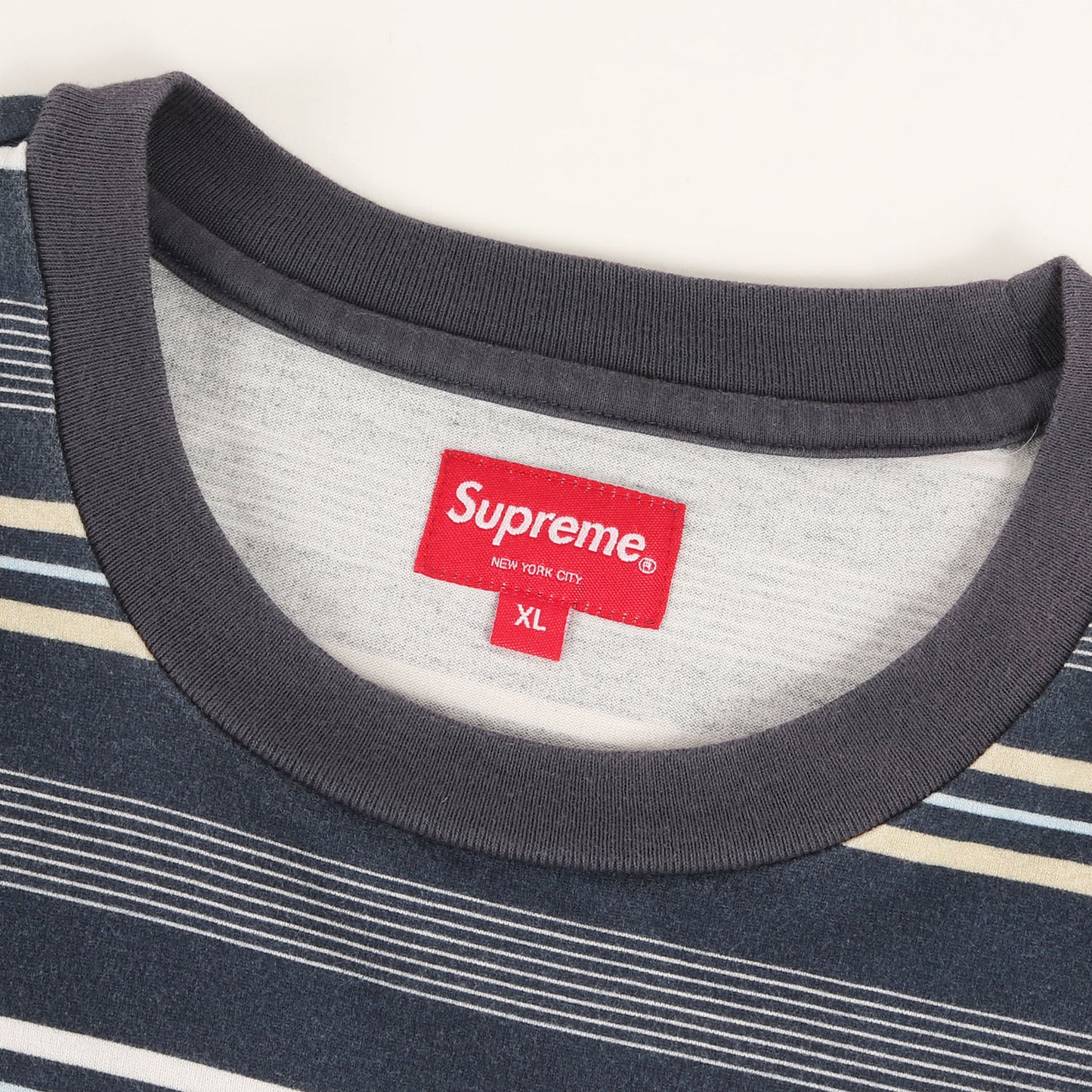 23SS ブランドロゴ刺繍 ボーダー Tシャツ(Dash Stripe S/S Top)