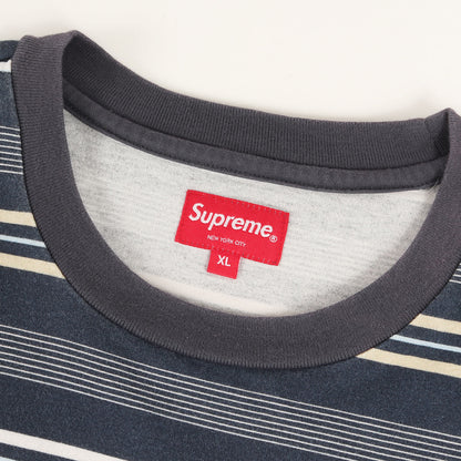 23SS ブランドロゴ刺繍 ボーダー Tシャツ(Dash Stripe S/S Top)