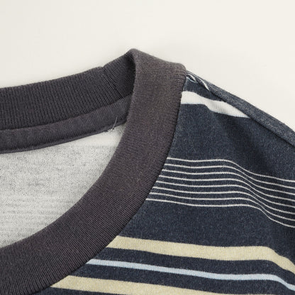 23SS ブランドロゴ刺繍 ボーダー Tシャツ(Dash Stripe S/S Top)