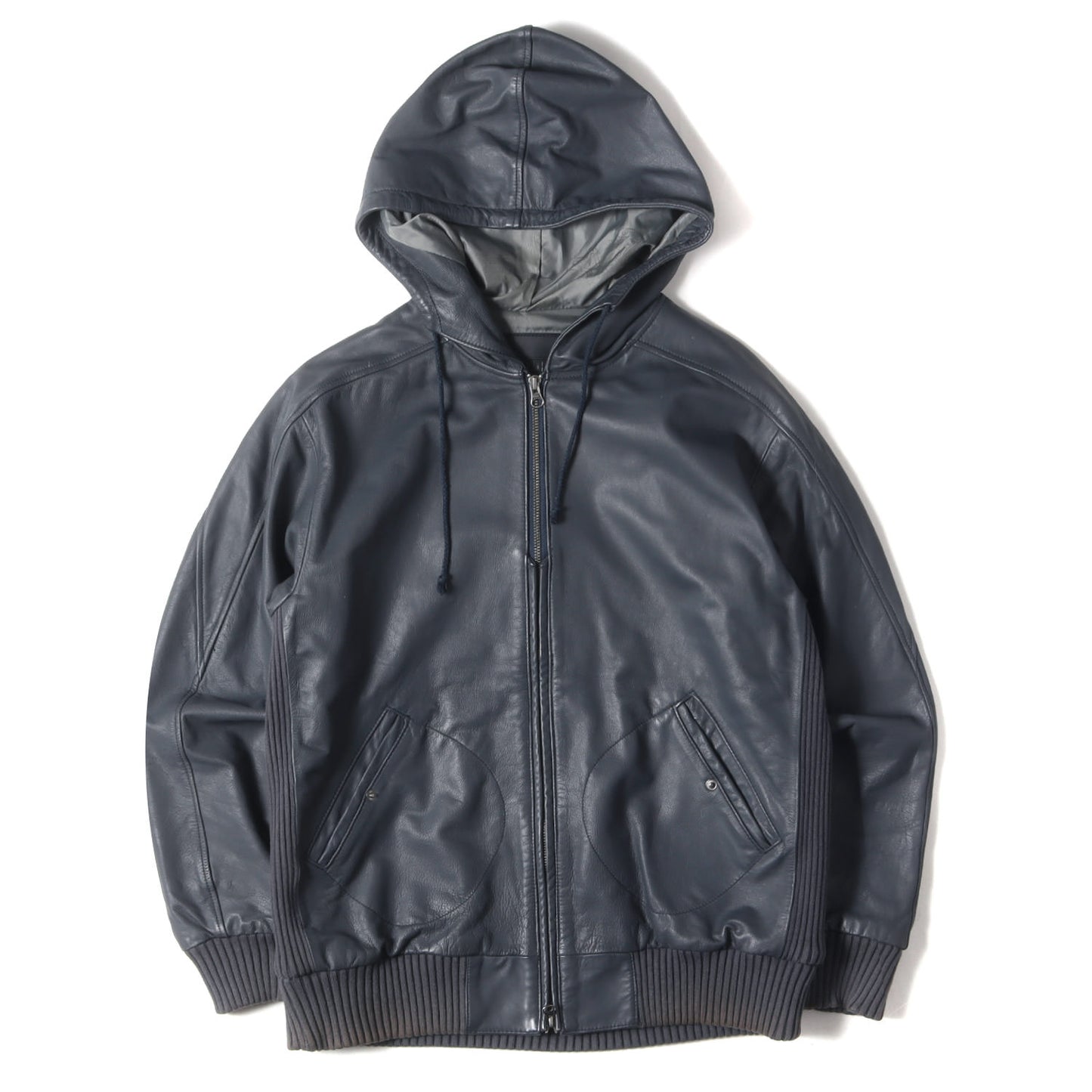 カウレザー フード ジャケット