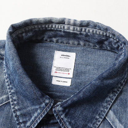21AW ヴィンテージ加工 ウエスタン デニムシャツ(SOCIAL SCULPTURE SHIRT DAMAGED)