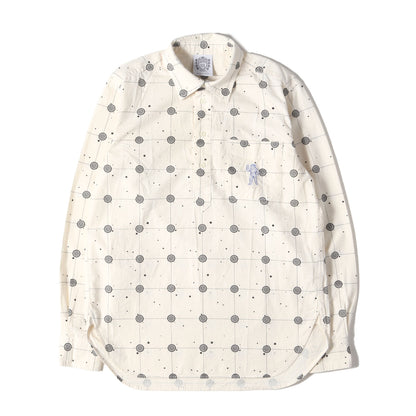 総柄 ハーフボタン プルオーバー シャツ