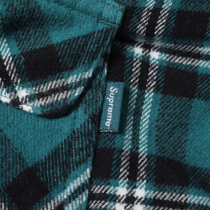 裏地キルティング アーチロゴ チェック フランネルシャツ(Arc Logo Quilted Flannel Shirt)
