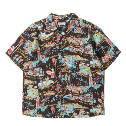 18SS ハワイアン柄 レーヨン アロハシャツ(THE SONG OF HAWAII)