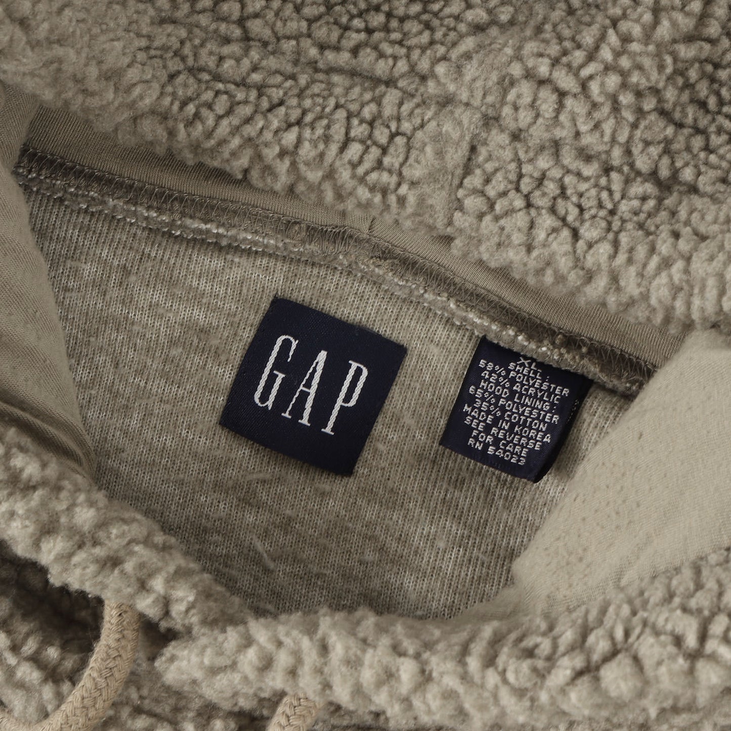 00s OLD GAP チェストボーダー フリースボア パーカー