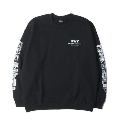 HWY (ハイウェイ) ×Us グラフィックプリント クルーネック スウェット 