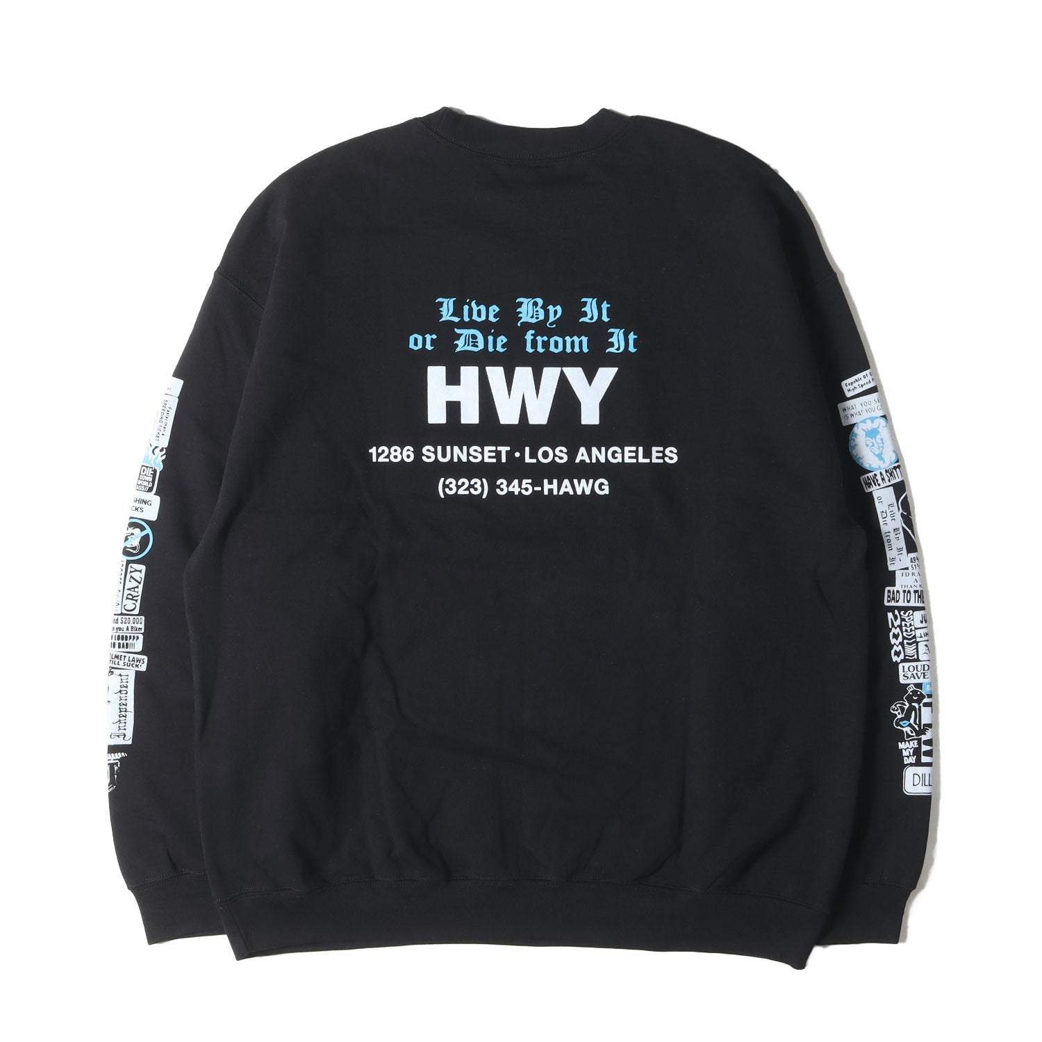 クラブハウス × HIIT コラボ スウェット HWY (ハイウェイ) ×Us グラフィックプリント クルーネック