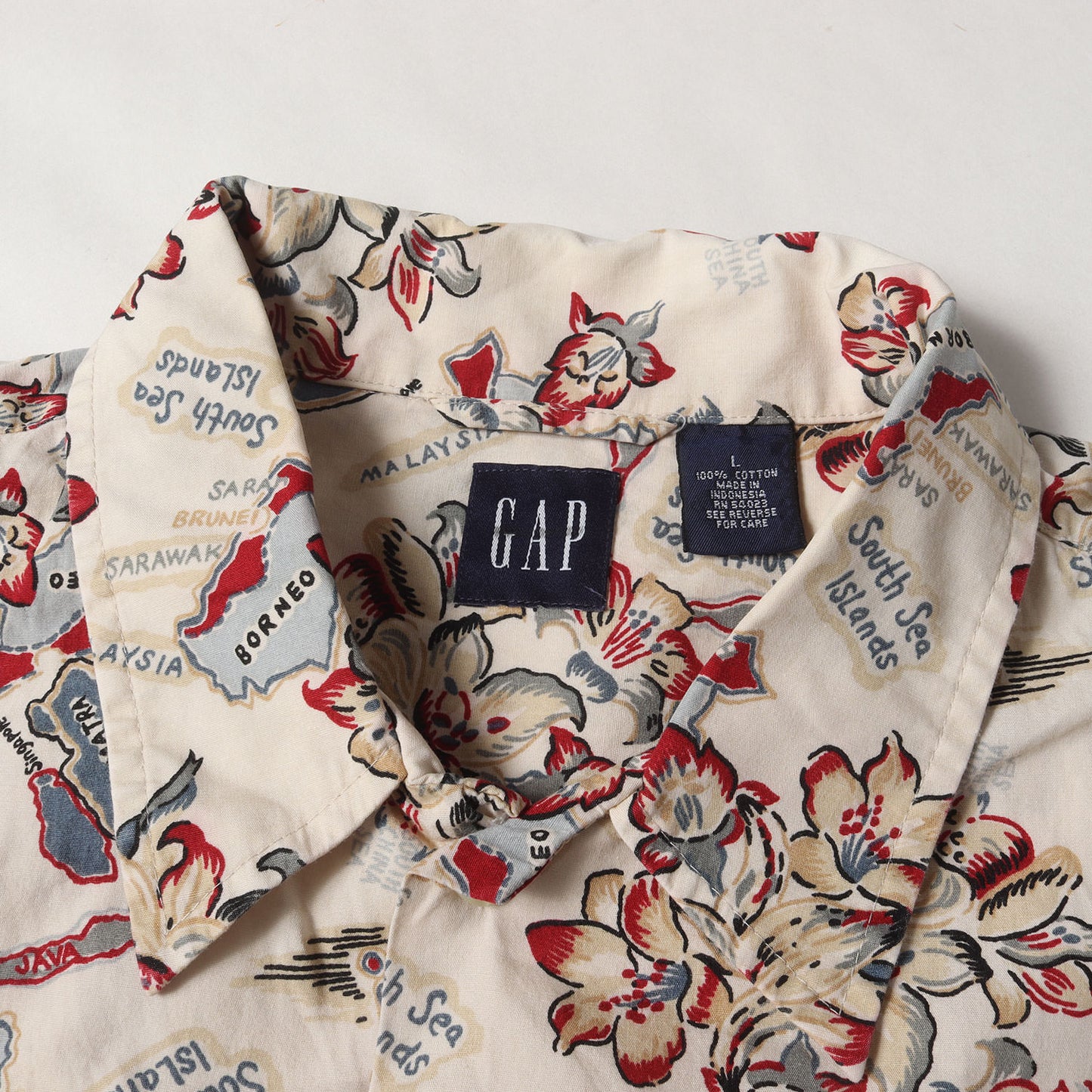 90s OLD GAP フラワー柄 コットン アロハシャツ