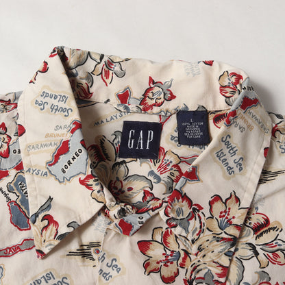 90s OLD GAP フラワー柄 コットン アロハシャツ
