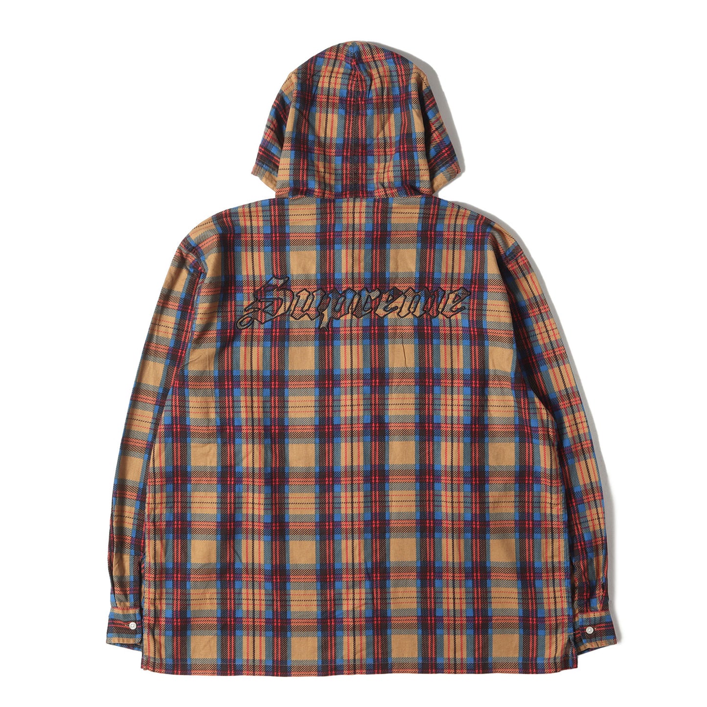 24SS フード付き プリントチェック フランネルシャツ(Printed Hooded Flannel Shirt)