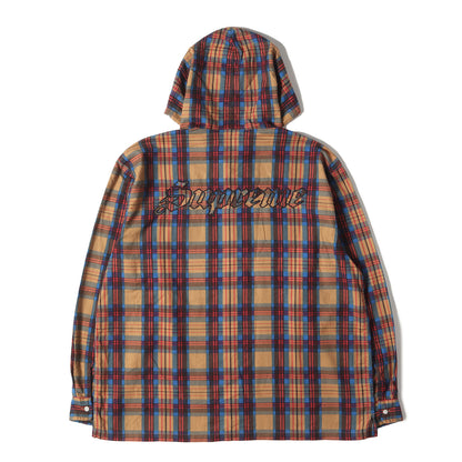 24SS フード付き プリントチェック フランネルシャツ(Printed Hooded Flannel Shirt)