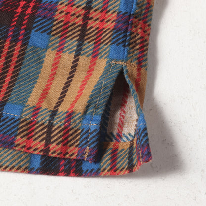 24SS フード付き プリントチェック フランネルシャツ(Printed Hooded Flannel Shirt)