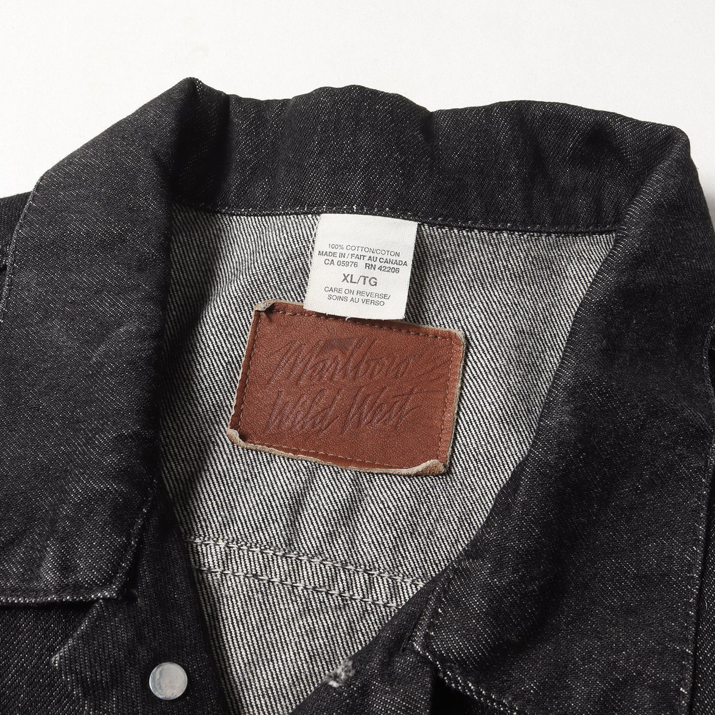 00s Marlboro Wild West 先染めブラック 3rdタイプ デニムジャケット