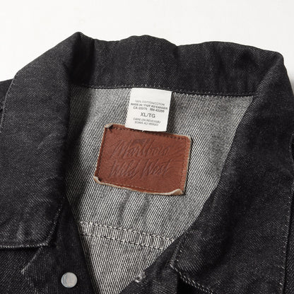 00s Marlboro Wild West 先染めブラック 3rdタイプ デニムジャケット