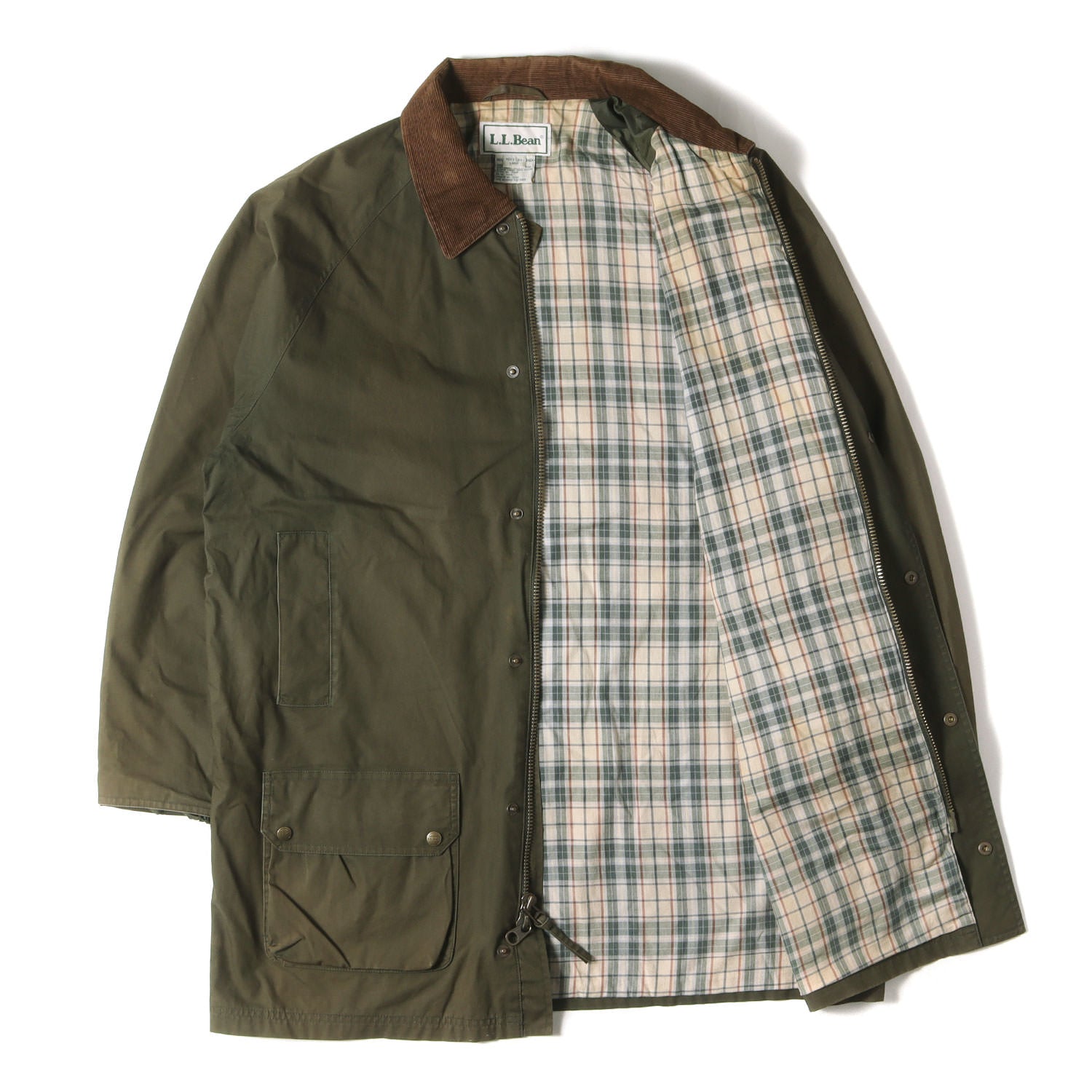 L.L.Bean (エルエルビーン) 90～00s 襟コーデュロイ 裏地チェック