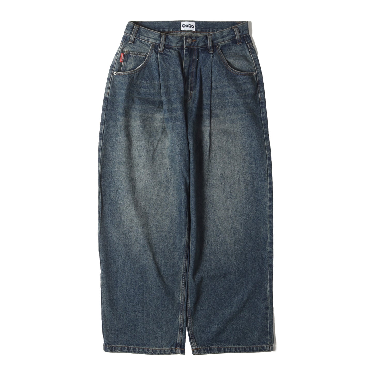 ヴィンテージ加工 キングロゴ バギー デニムパンツ(King Logo Vintage Like Denim)