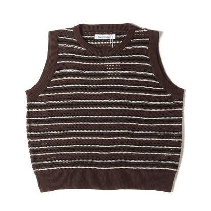 24SS オーバーサイズ ボーダー ニット ベスト(RESEARCHED KNIT VEST / CL MIX YARN BORDER)