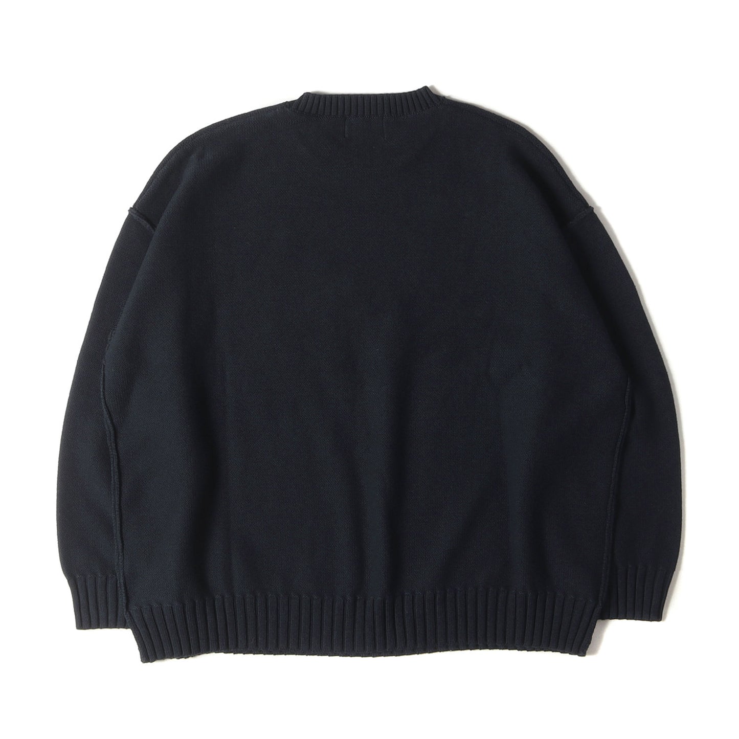 23AW フラワー デザイン コットンニット セーター(inside-out flower motif cotton sweater)