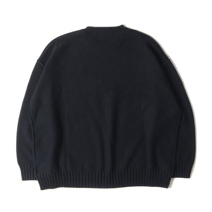 23AW フラワー デザイン コットンニット セーター(inside-out flower motif cotton sweater)
