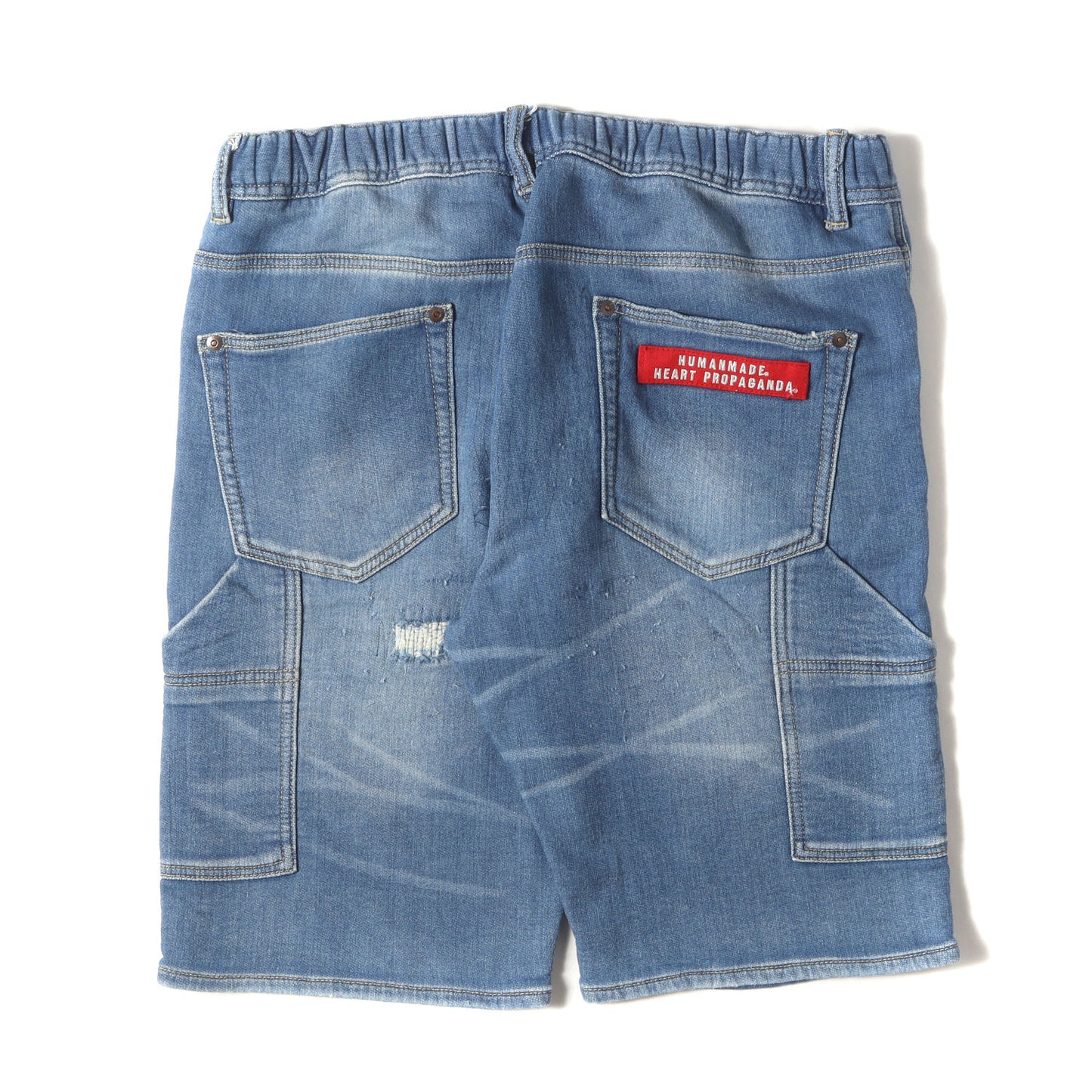 ダメージリペア加工 ペインター イージー デニム スウェットショーツ(RELAX DENIM SHORT)