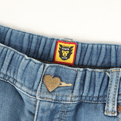 ダメージリペア加工 ペインター イージー デニム スウェットショーツ(RELAX DENIM SHORT)