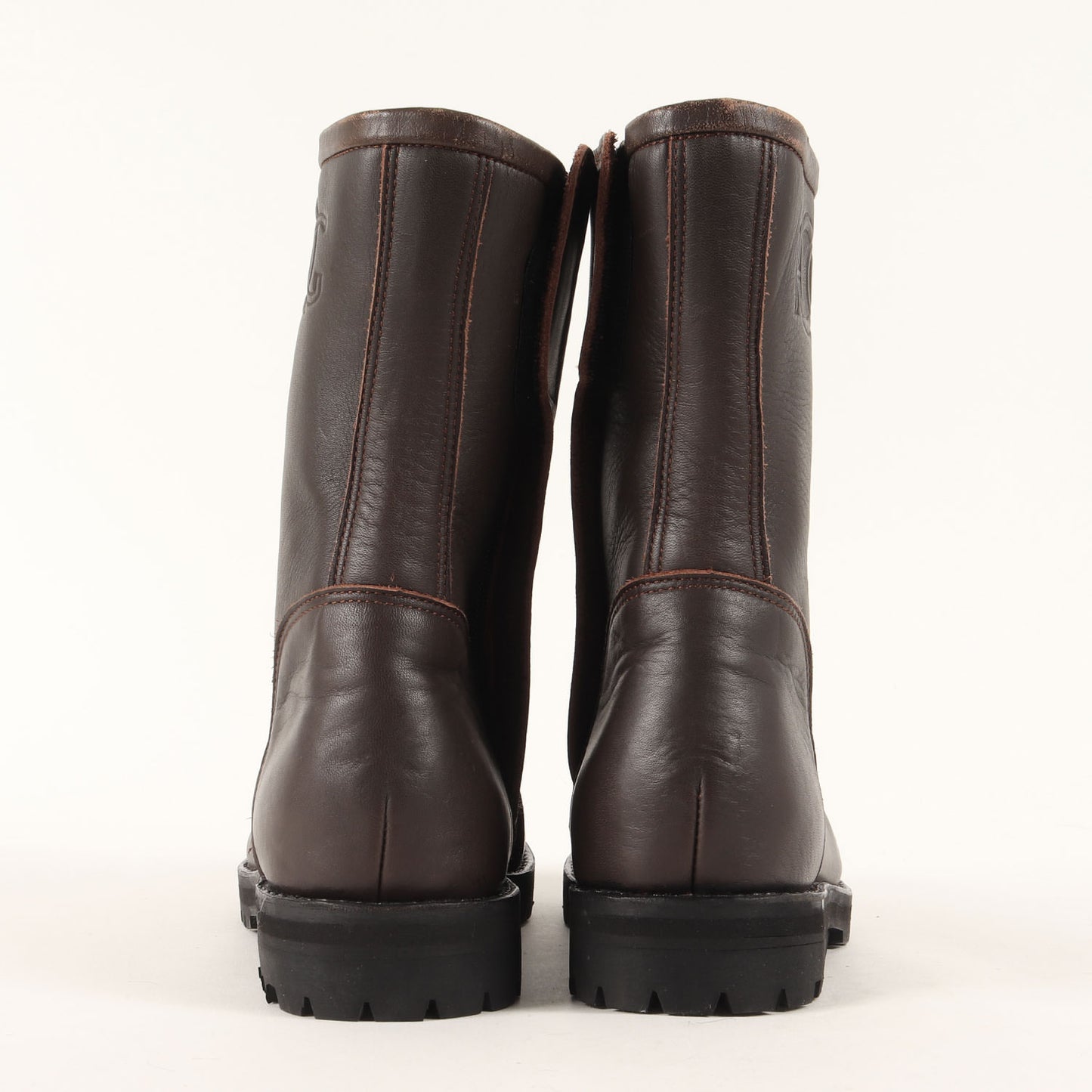 シフトパッチ付き バイカー レザー ロング ブーツ