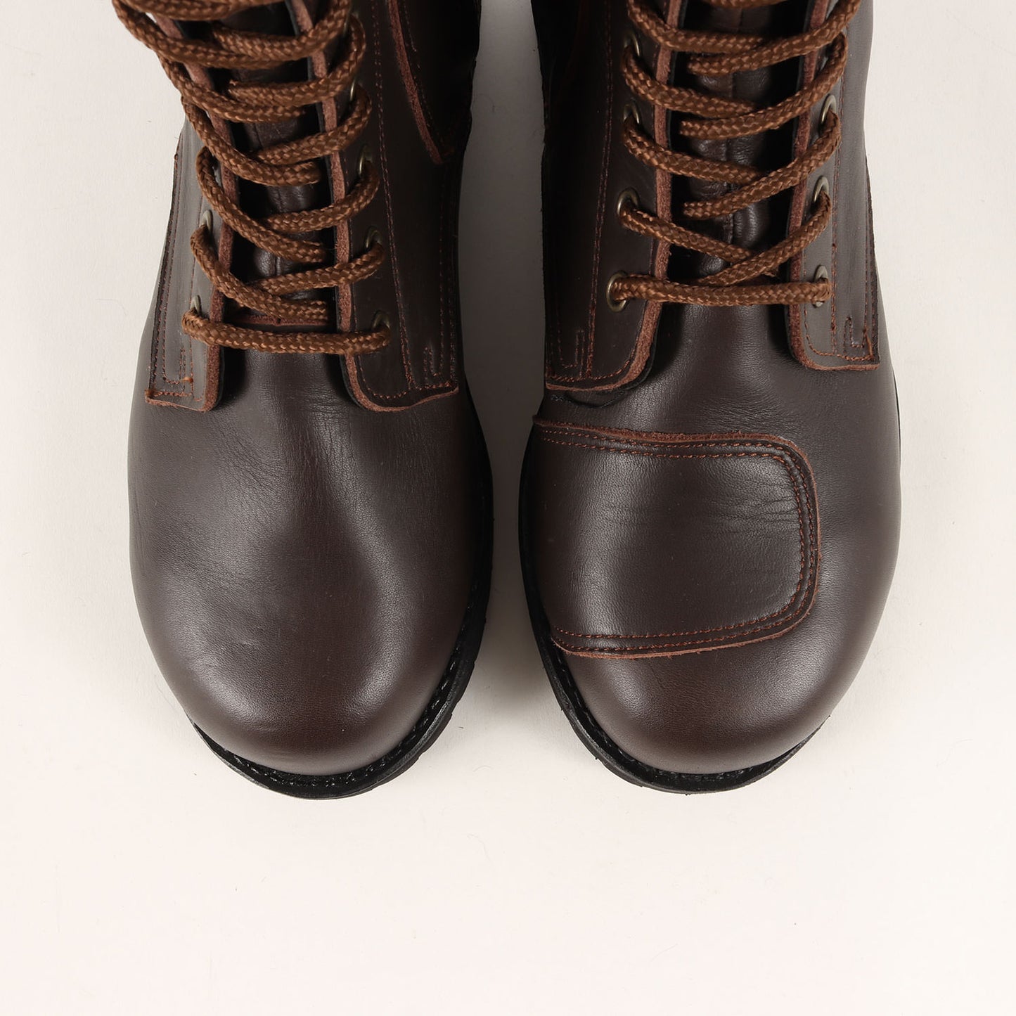 シフトパッチ付き バイカー レザー ロング ブーツ